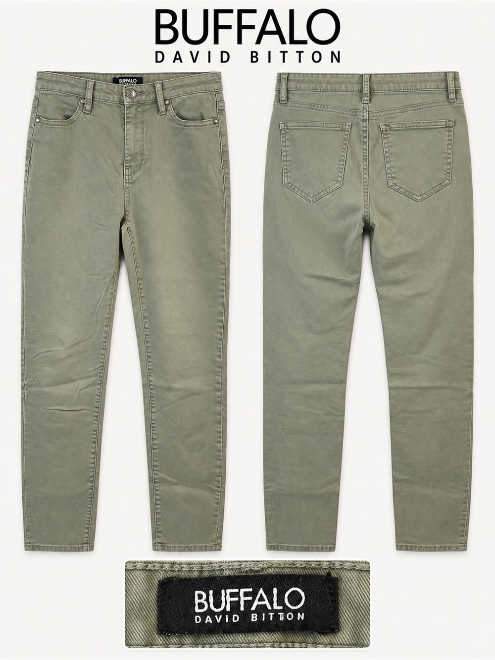 Buffalo David Bitton Havana High-Rise Ankle Skinny Jeans Green Size 2/26